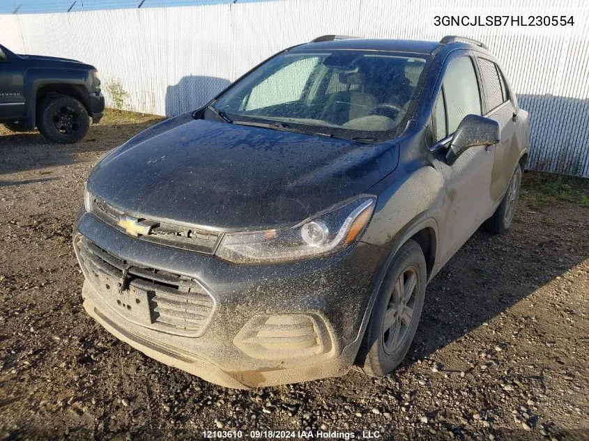 2017 Chevrolet Trax 1Lt VIN: 3GNCJLSB7HL230554 Lot: 12103610