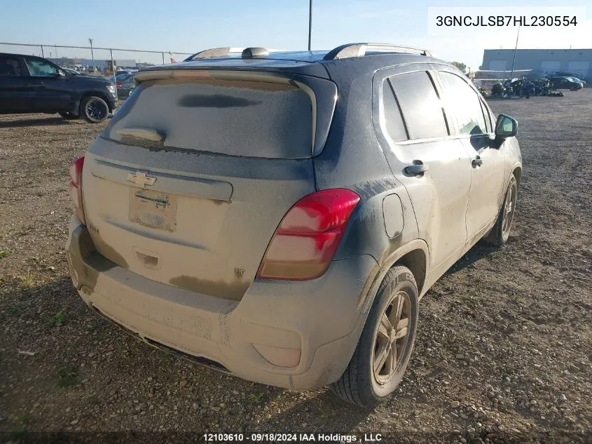 2017 Chevrolet Trax 1Lt VIN: 3GNCJLSB7HL230554 Lot: 12103610