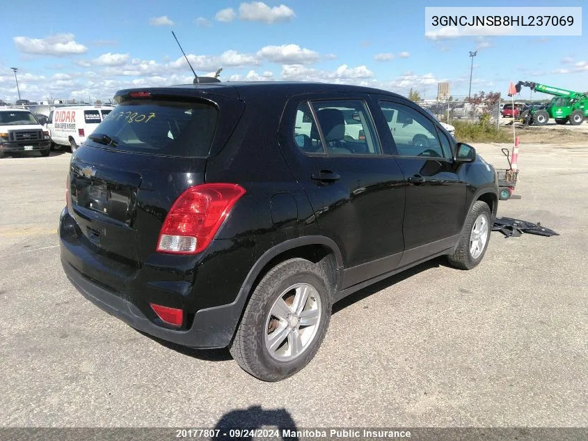 2017 Chevrolet Trax Ls VIN: 3GNCJNSB8HL237069 Lot: 20177807