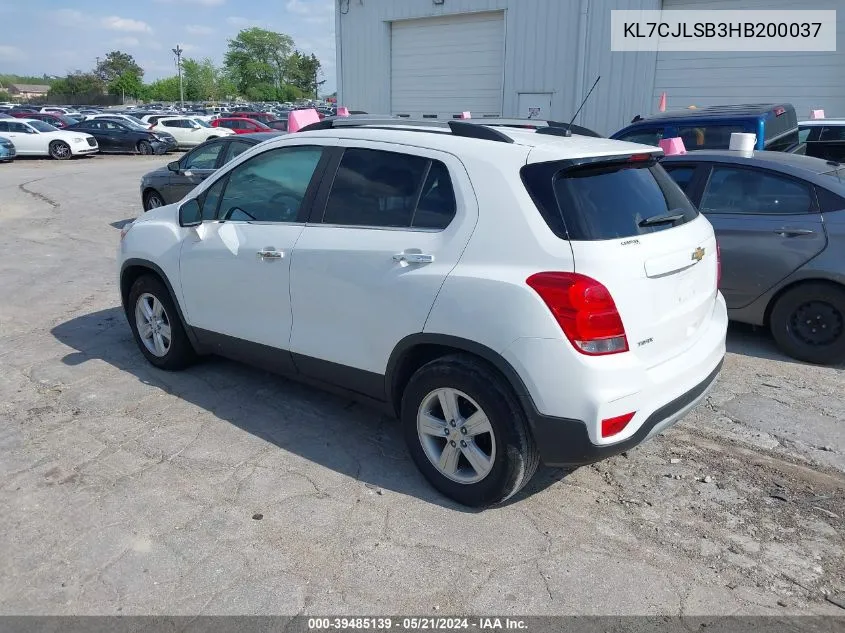 KL7CJLSB3HB200037 2017 Chevrolet Trax Lt