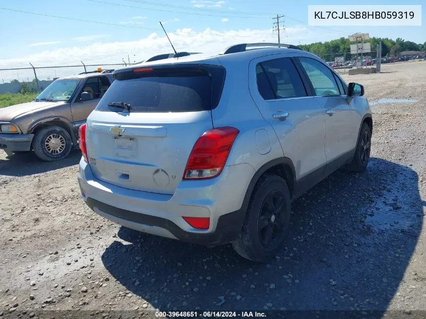 2017 Chevrolet Trax Lt VIN: KL7CJLSB8HB059319 Lot: 40289862