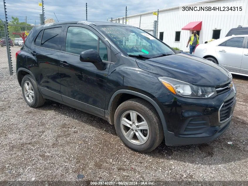 2017 Chevrolet Trax Ls VIN: 3GNCJNSB4HL234315 Lot: 39740207