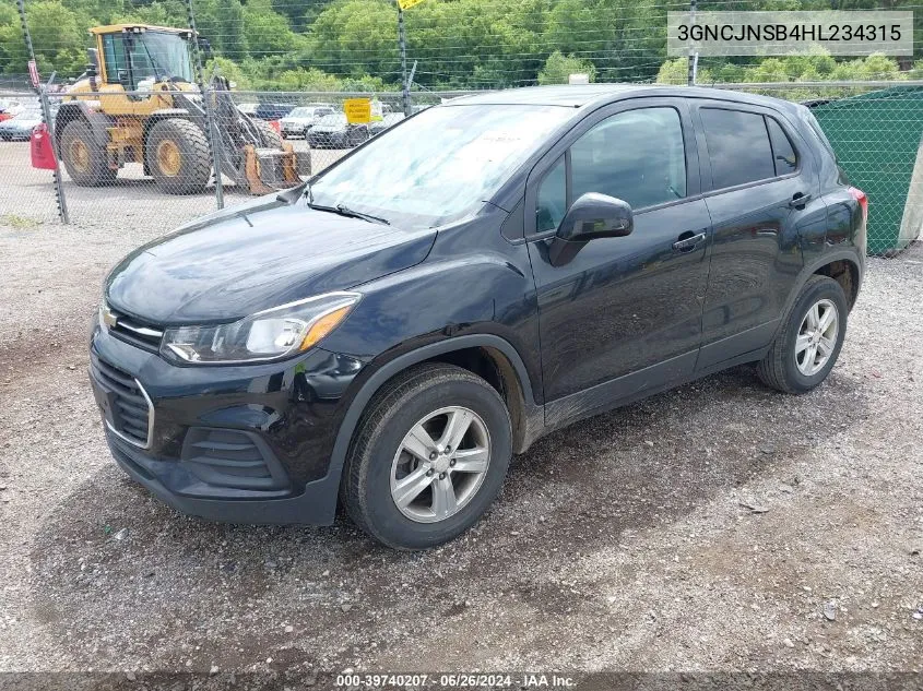 2017 Chevrolet Trax Ls VIN: 3GNCJNSB4HL234315 Lot: 39740207