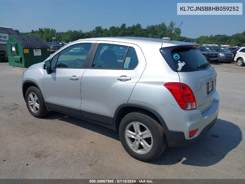 KL7CJNSB8HB059252 2017 Chevrolet Trax Ls