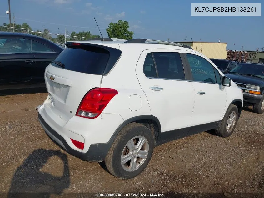 2017 Chevrolet Trax Lt VIN: KL7CJPSB2HB133261 Lot: 39989708