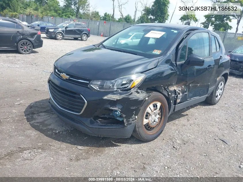 2017 Chevrolet Trax Ls VIN: 3GNCJKSB7HL186632 Lot: 39991599