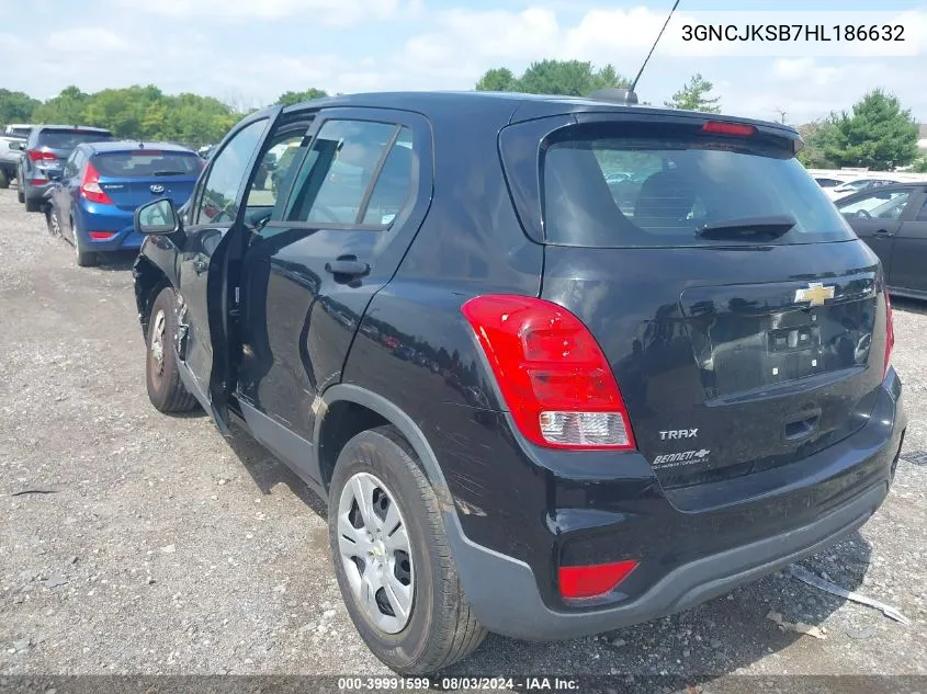 2017 Chevrolet Trax Ls VIN: 3GNCJKSB7HL186632 Lot: 39991599