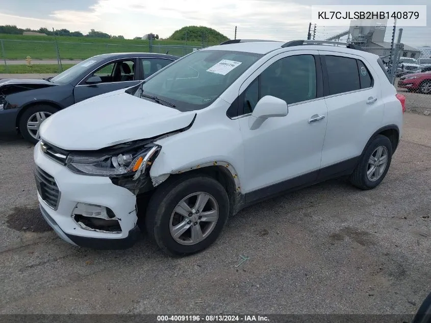 2017 Chevrolet Trax Lt VIN: KL7CJLSB2HB140879 Lot: 40091196