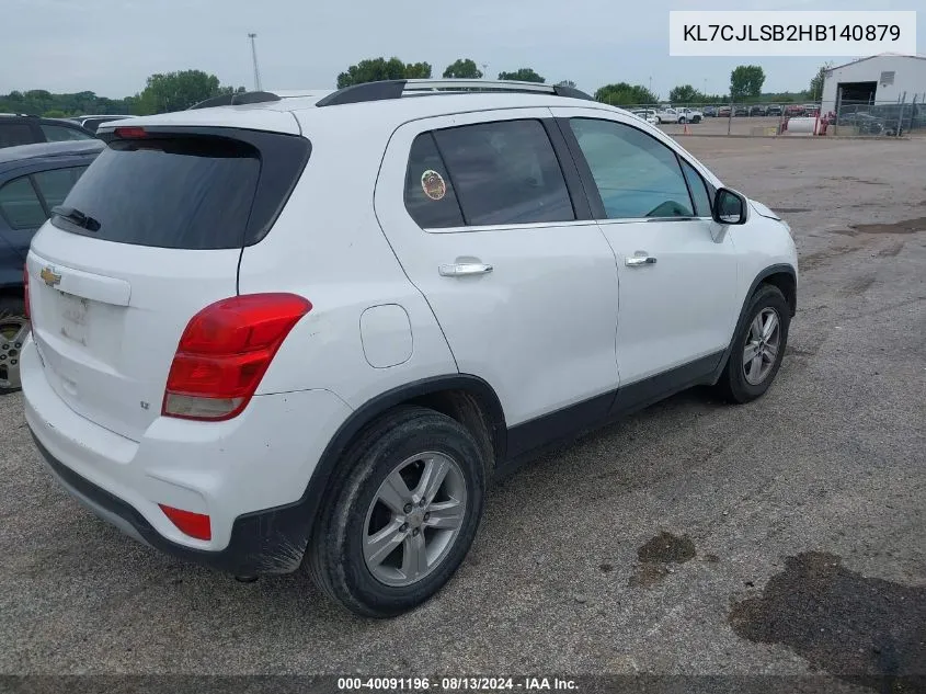 2017 Chevrolet Trax Lt VIN: KL7CJLSB2HB140879 Lot: 40091196