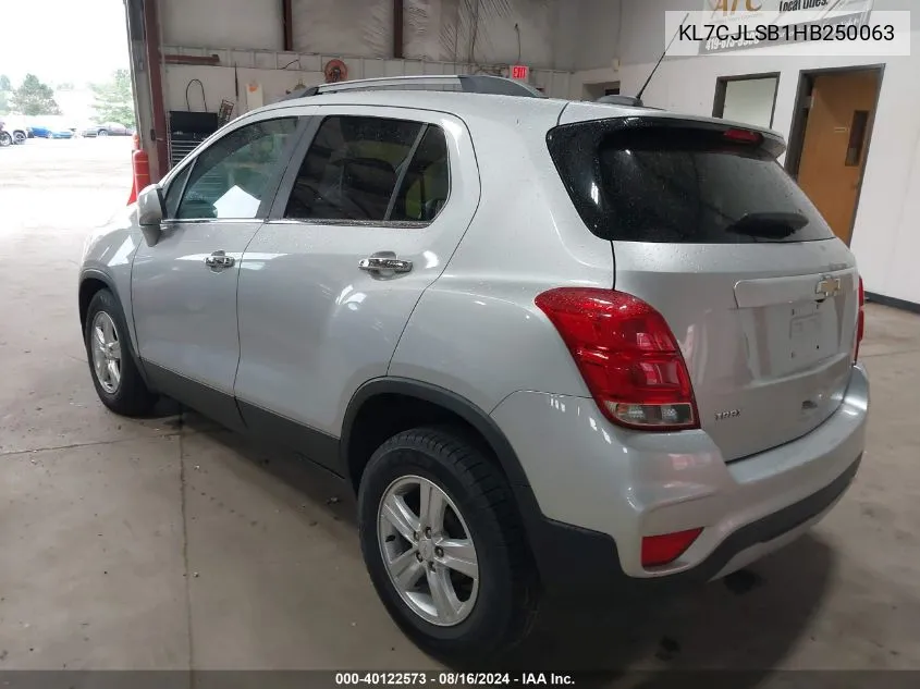 KL7CJLSB1HB250063 2017 Chevrolet Trax Lt