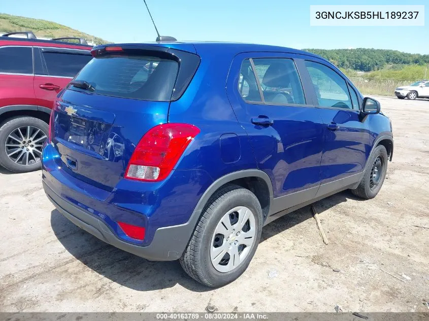 3GNCJKSB5HL189237 2017 Chevrolet Trax Ls