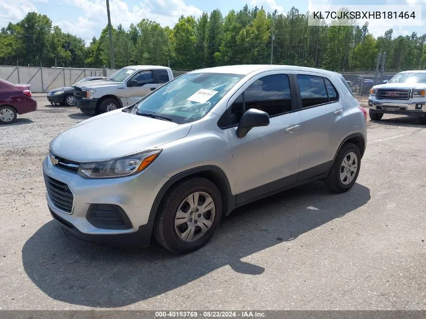 2017 Chevrolet Trax Ls VIN: KL7CJKSBXHB181464 Lot: 40183769