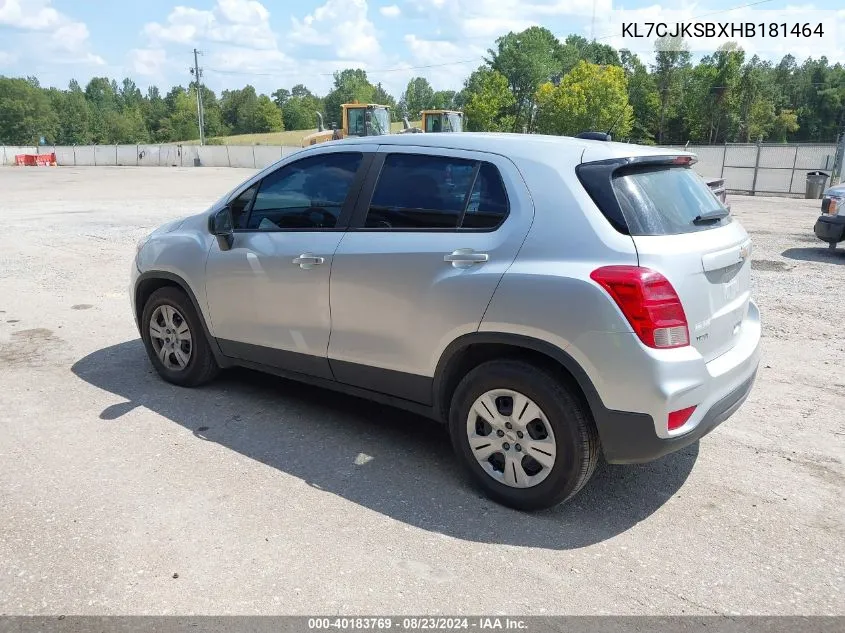 2017 Chevrolet Trax Ls VIN: KL7CJKSBXHB181464 Lot: 40183769