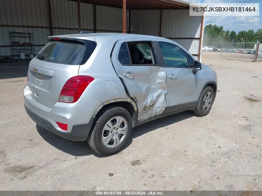 KL7CJKSBXHB181464 2017 Chevrolet Trax Ls