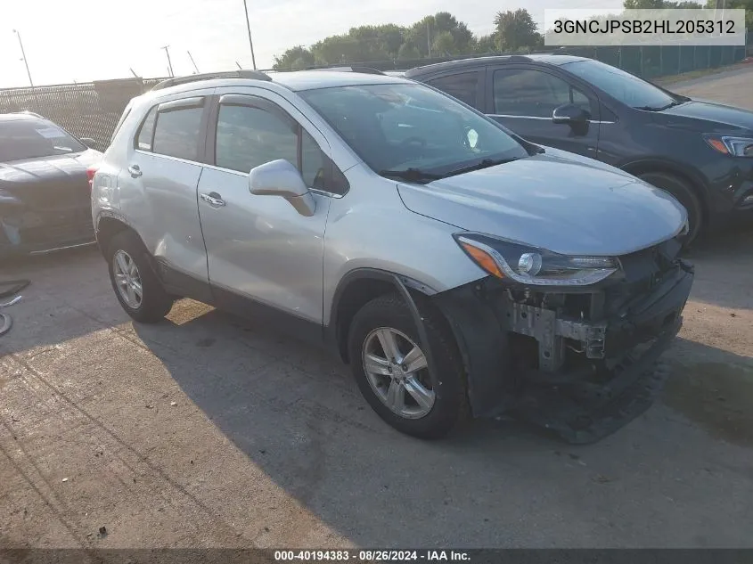 2017 Chevrolet Trax Lt VIN: 3GNCJPSB2HL205312 Lot: 40194383