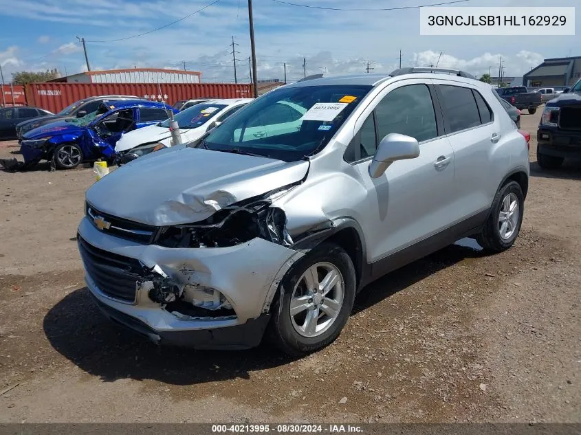 2017 Chevrolet Trax Lt VIN: 3GNCJLSB1HL162929 Lot: 40213995