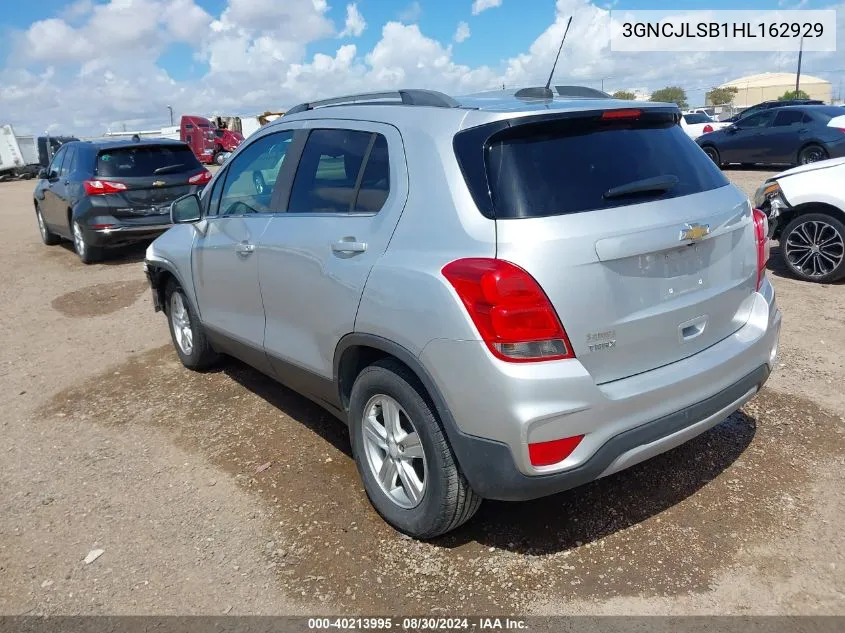 2017 Chevrolet Trax Lt VIN: 3GNCJLSB1HL162929 Lot: 40213995