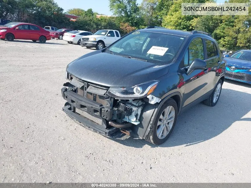 2017 Chevrolet Trax Premier VIN: 3GNCJMSB0HL242454 Lot: 40243385