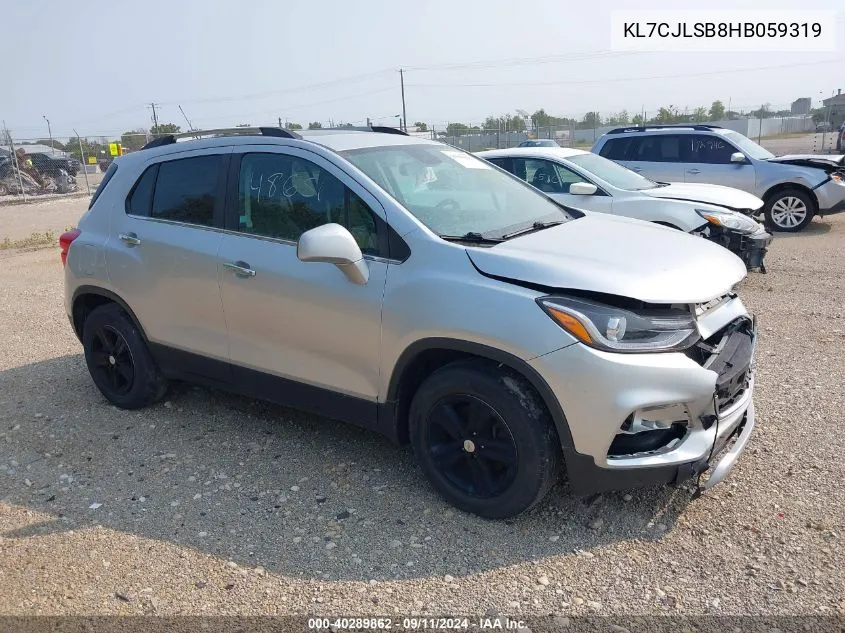 2017 Chevrolet Trax Lt VIN: KL7CJLSB8HB059319 Lot: 40289862