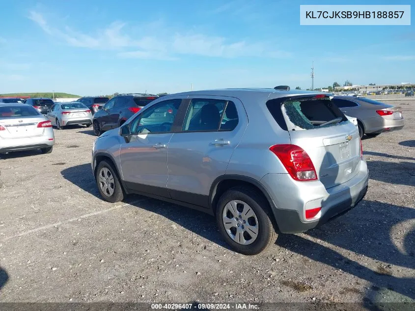 2017 Chevrolet Trax Ls VIN: KL7CJKSB9HB188857 Lot: 40296407