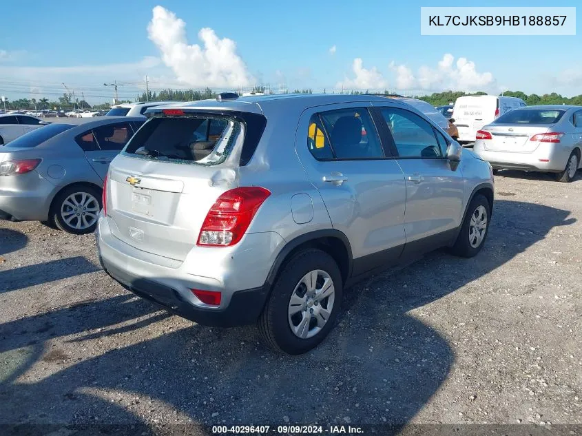 2017 Chevrolet Trax Ls VIN: KL7CJKSB9HB188857 Lot: 40296407