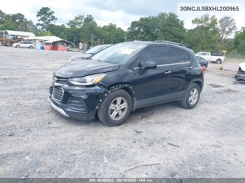 3GNCJLSBXHL200965 2017 Chevrolet Trax Lt