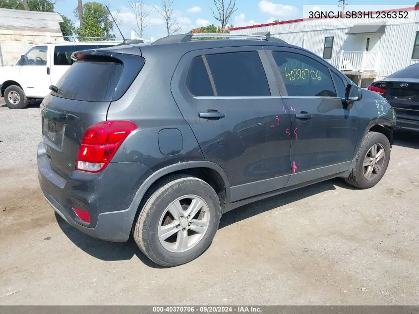 2017 Chevrolet Trax Lt VIN: 3GNCJLSB3HL236352 Lot: 40370706