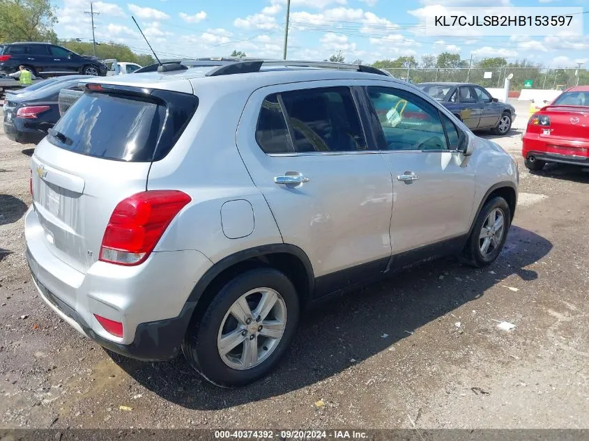 2017 Chevrolet Trax Lt VIN: KL7CJLSB2HB153597 Lot: 40374392