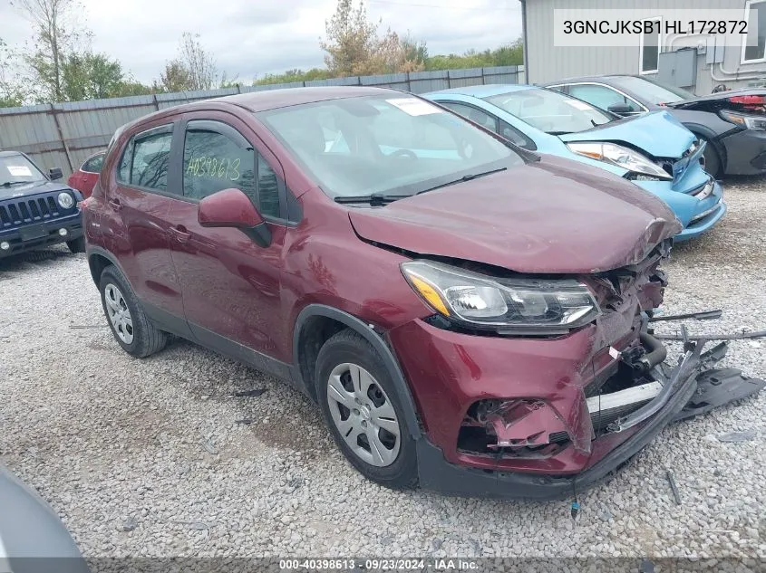 2017 Chevrolet Trax Ls VIN: 3GNCJKSB1HL172872 Lot: 40398613