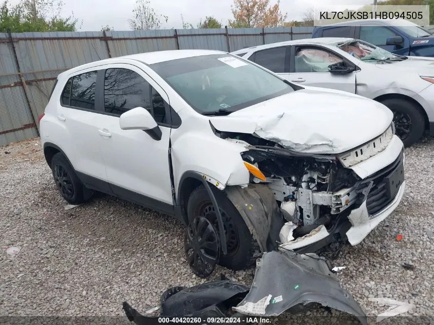 2017 Chevrolet Trax Ls VIN: KL7CJKSB1HB094505 Lot: 40420260