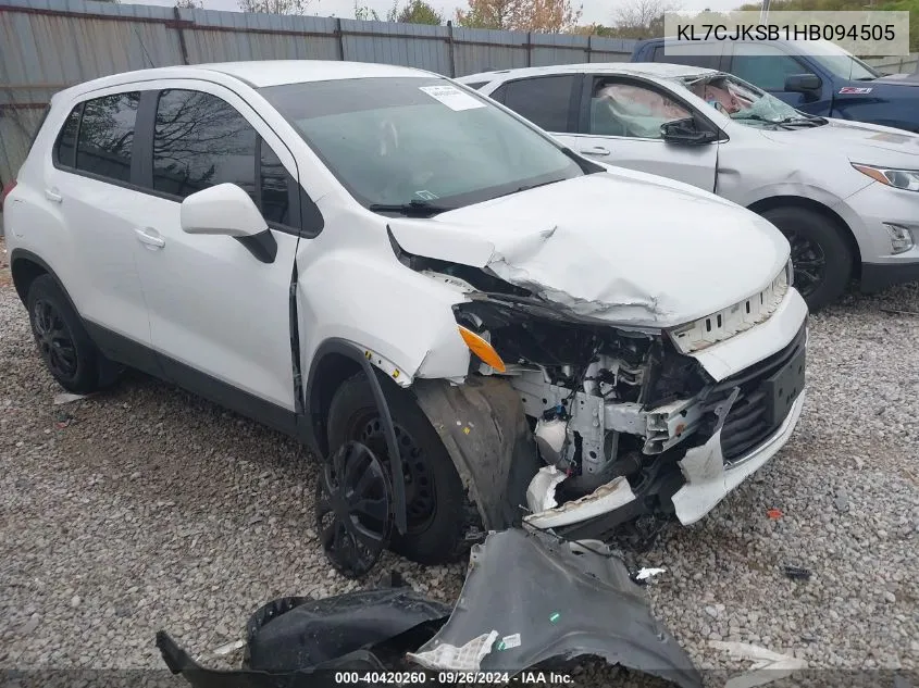 2017 Chevrolet Trax Ls VIN: KL7CJKSB1HB094505 Lot: 40420260