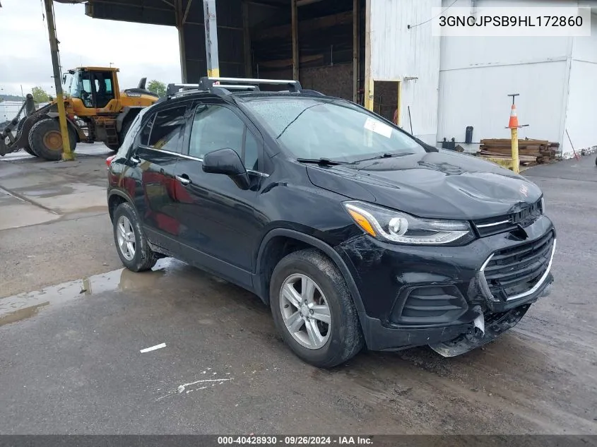 2017 Chevrolet Trax Lt VIN: 3GNCJPSB9HL172860 Lot: 40428930