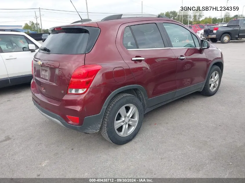 2017 Chevrolet Trax Lt VIN: 3GNCJLSB7HL234359 Lot: 40438712