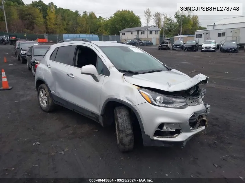 3GNCJPSB8HL278748 2017 Chevrolet Trax Lt