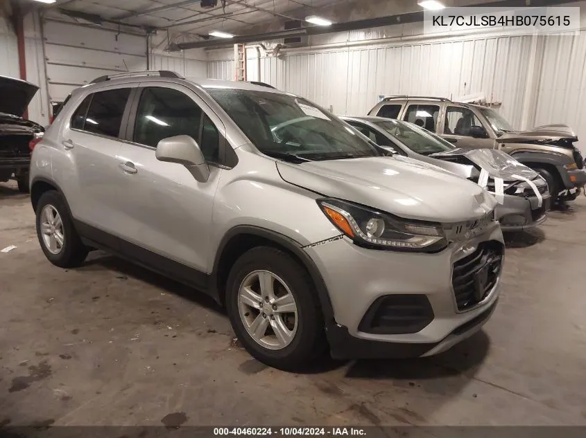 2017 Chevrolet Trax Lt VIN: KL7CJLSB4HB075615 Lot: 40460224