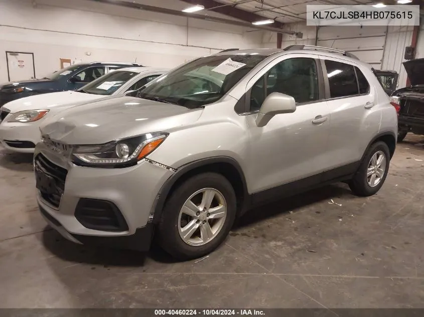 2017 Chevrolet Trax Lt VIN: KL7CJLSB4HB075615 Lot: 40460224