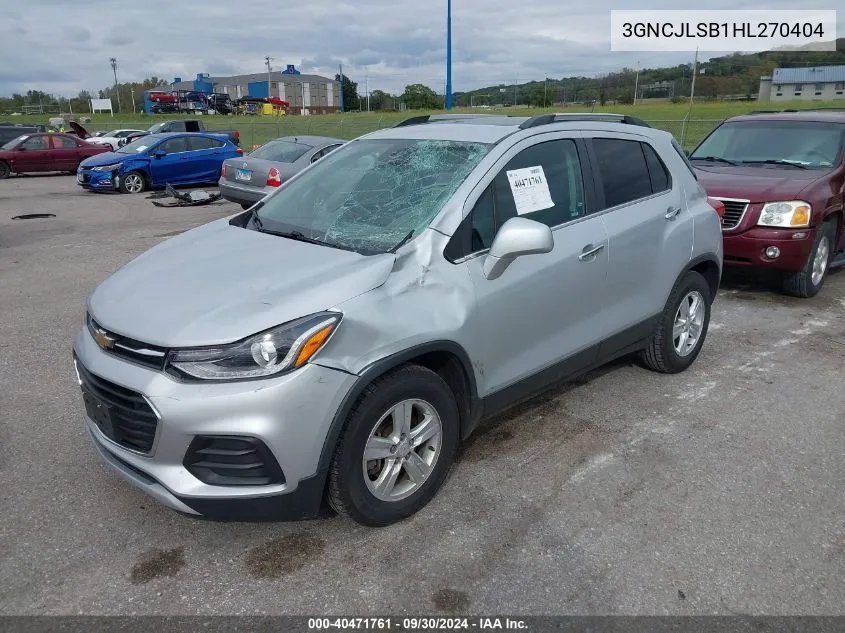 2017 Chevrolet Trax Lt VIN: 3GNCJLSB1HL270404 Lot: 40471761