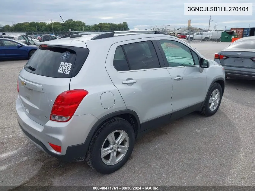 2017 Chevrolet Trax Lt VIN: 3GNCJLSB1HL270404 Lot: 40471761