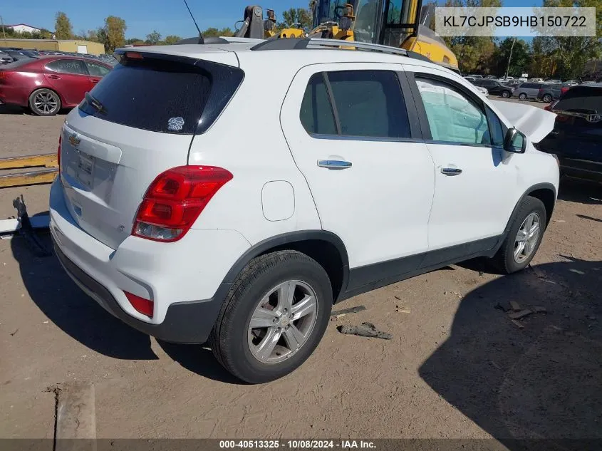 2017 Chevrolet Trax 1Lt VIN: KL7CJPSB9HB150722 Lot: 40513325