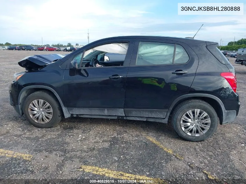 2017 Chevrolet Trax Ls VIN: 3GNCJKSB8HL280888 Lot: 40529515