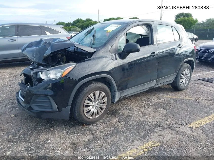 2017 Chevrolet Trax Ls VIN: 3GNCJKSB8HL280888 Lot: 40529515