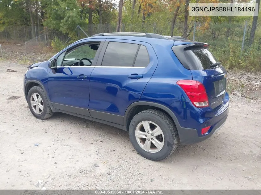 2017 Chevrolet Trax Lt VIN: 3GNCJPSB8HL184496 Lot: 40532054