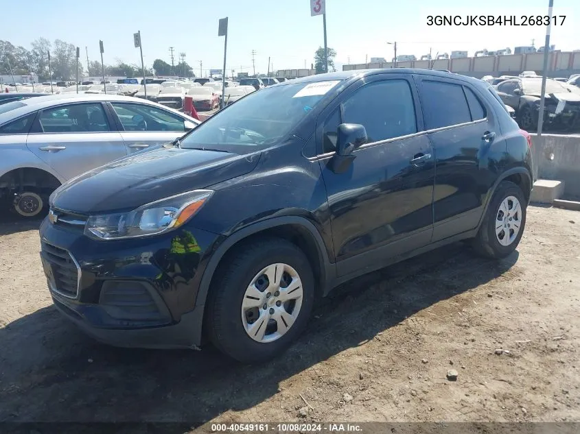 2017 Chevrolet Trax Ls VIN: 3GNCJKSB4HL268317 Lot: 40549161