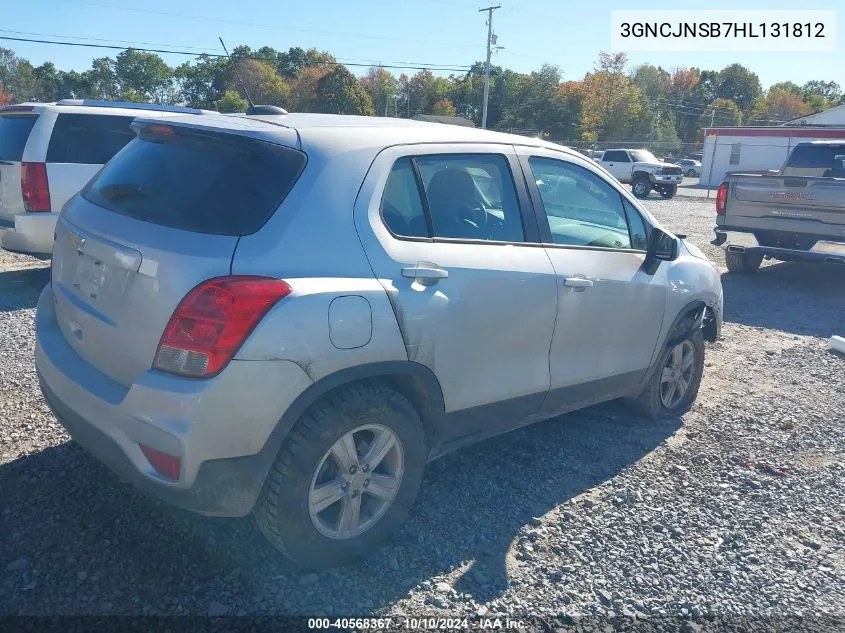 2017 Chevrolet Trax Ls VIN: 3GNCJNSB7HL131812 Lot: 40568367