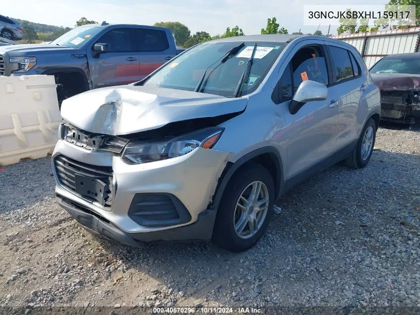 2017 Chevrolet Trax Ls VIN: 3GNCJKSBXHL159117 Lot: 40570296