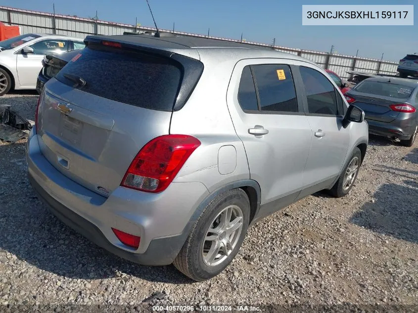 2017 Chevrolet Trax Ls VIN: 3GNCJKSBXHL159117 Lot: 40570296