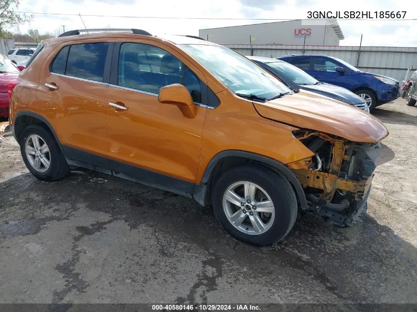 2017 Chevrolet Trax Lt VIN: 3GNCJLSB2HL185667 Lot: 40580146