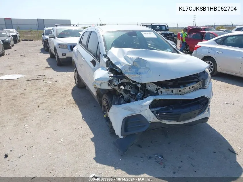 2017 Chevrolet Trax Ls VIN: KL7CJKSB1HB062704 Lot: 40589996