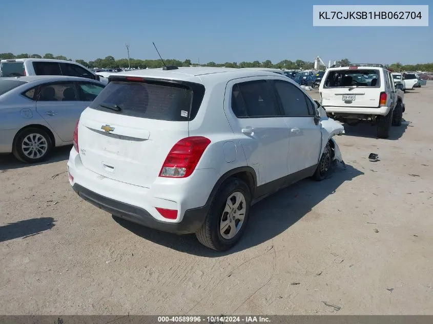 2017 Chevrolet Trax Ls VIN: KL7CJKSB1HB062704 Lot: 40589996