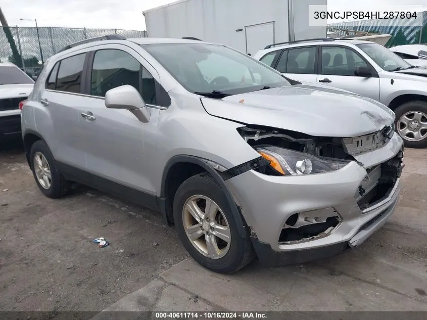 2017 Chevrolet Trax Lt VIN: 3GNCJPSB4HL287804 Lot: 40611714